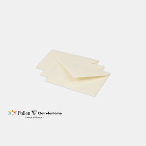 Umschlag 75x100 schillernd 120g elfenbeinfarben schillernder Pollen