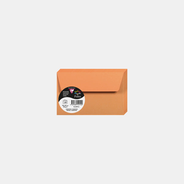 Enveloppe 90x140 velin 120g orange clémentine Pollen