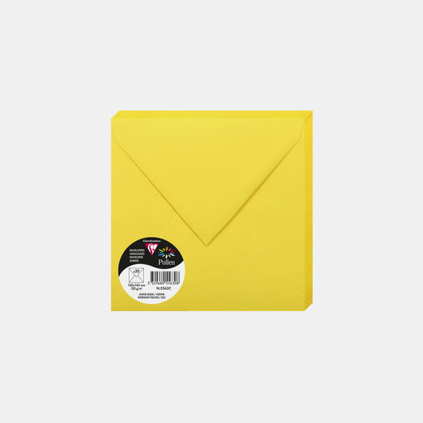 Enveloppe 165x165 velin 120g jaune soleil Pollen