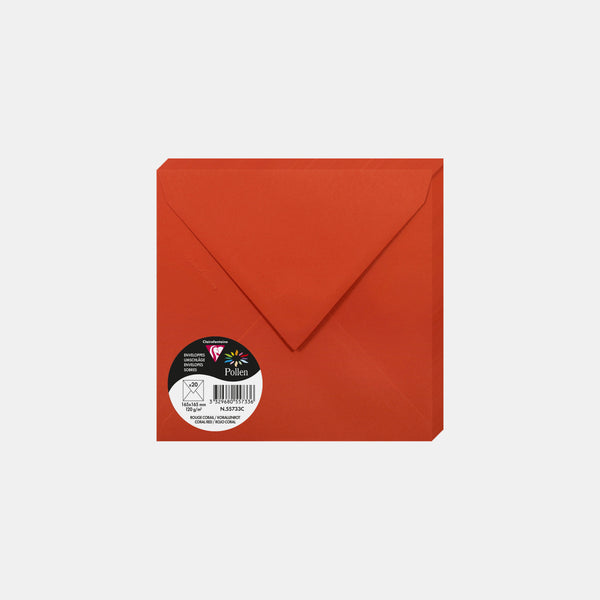 Envelope 165x165 vellum 120g coral red Pollen