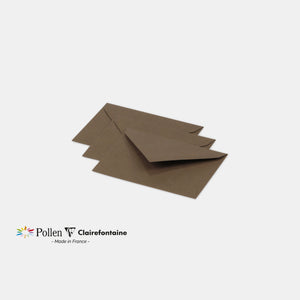 Enveloppe 75x100 velin 120g marron taupé Pollen