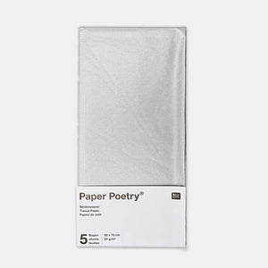 5 sheets of silver tissue paper