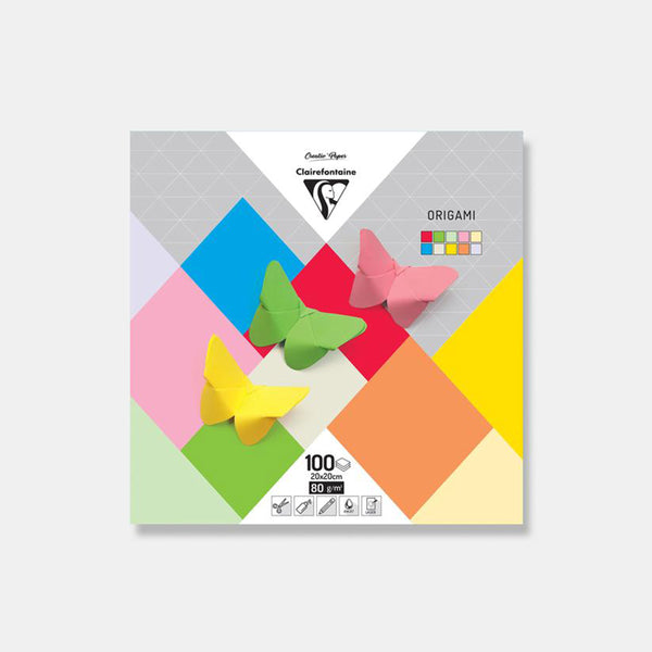 Origamipapier 20x20 cm - Gemischte Farben - 100 Blatt
