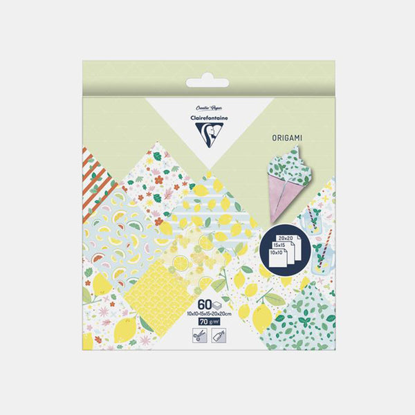 Origami paper 3 sizes - Lemon freshness - 60 sheets
