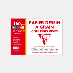 Pochette papier pour dessin couleur vives 160g - A4