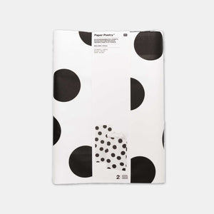Paper bag Black and white flat bottom - large