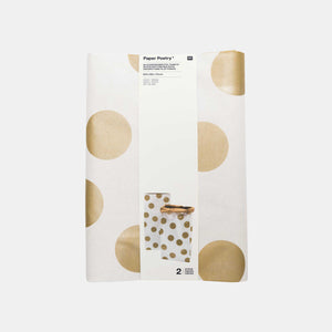 Paper bag Gold and white flat bottom - large