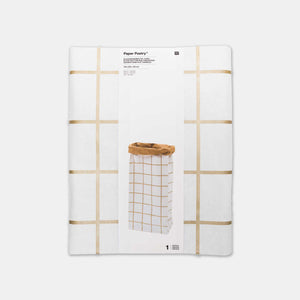 Papiertüte Gold und Weiß mit flachem Boden – X groß