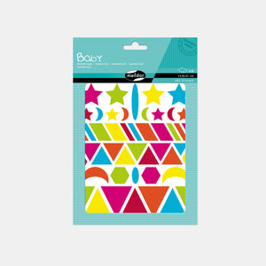 Bright geometric BABY stickers