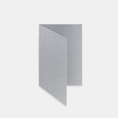 Rechteckige vorgefaltete Karte 170x230 Metallic-Silber
