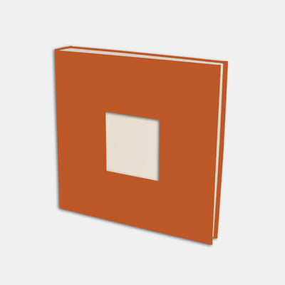 Fotoalbum 30x30, innen orangefarbenes Canvas, cremefarben
