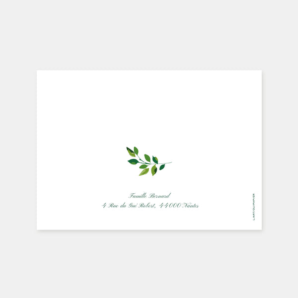Classic plant dove baptism invitation