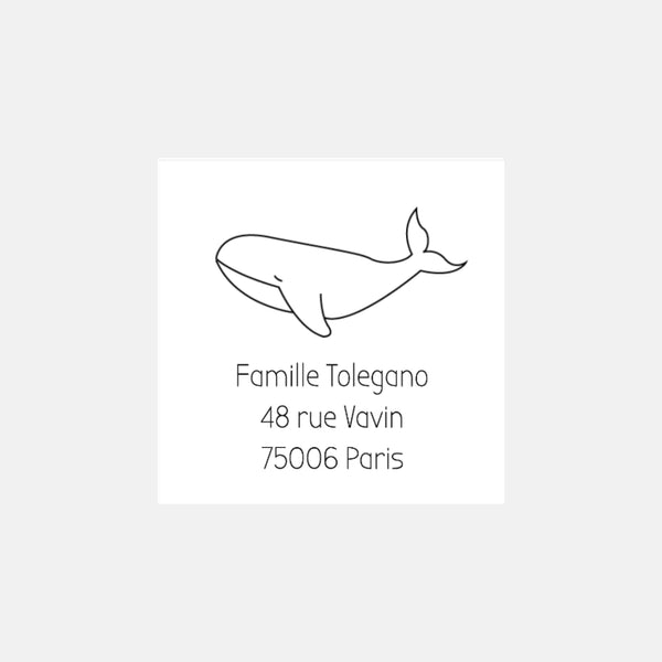 Personalized whale stamp