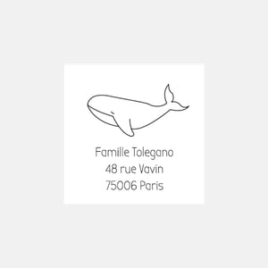 Personalized whale stamp