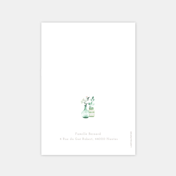 Watercolor chic country baptism invitation