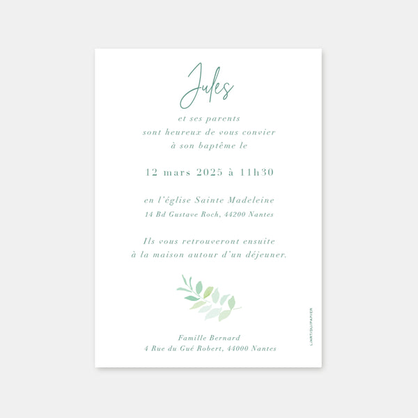 Plant candle baptism announcement