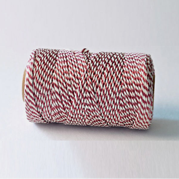 Bakers twine metallic bordeaux - bobine de 20 metres