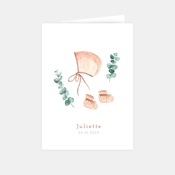 Faire-part de naissance aquarelle béguin