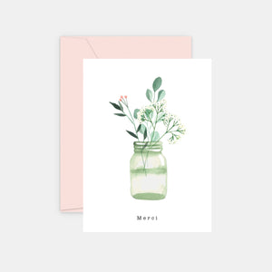 Thank You Card - Watercolor Vase