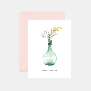 Congratulations Card - Watercolor Vase