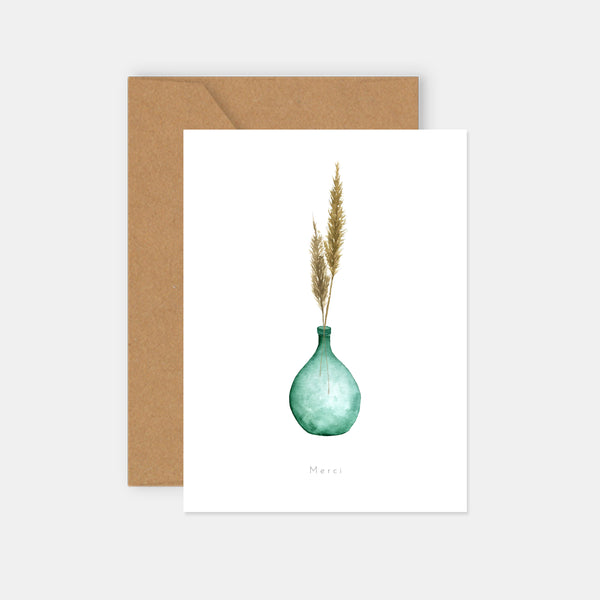 Thank You Card - Watercolor Pampas