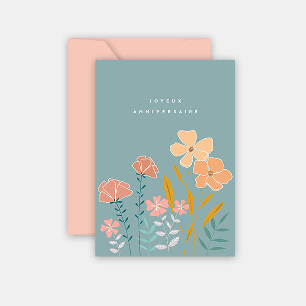 Carte Anniversaire - Fleurs