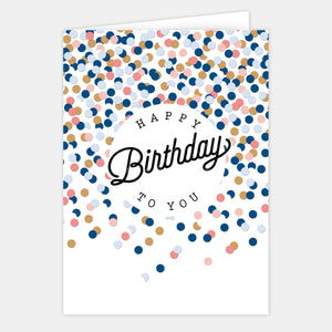 Grande carte d'Anniversaire - Confettis