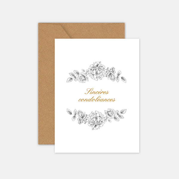 Condolence card engraving