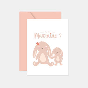 Card do you want to be my Godmother little Rabbits