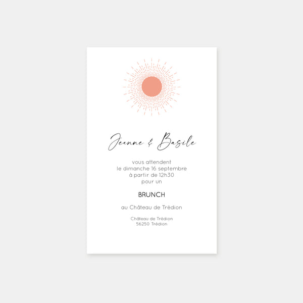 Sunset mountain wedding invitation card