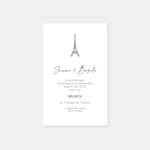Carton invitation de mariage toit de Paris