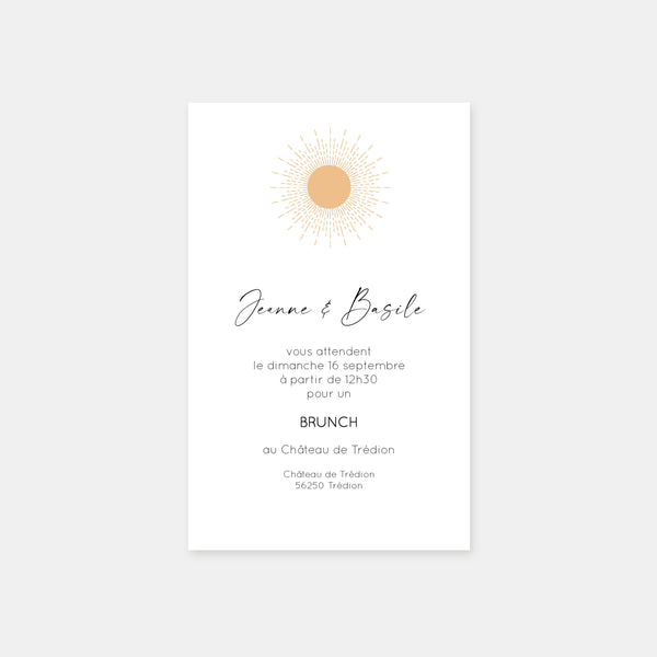 Sunset beach wedding invitation card