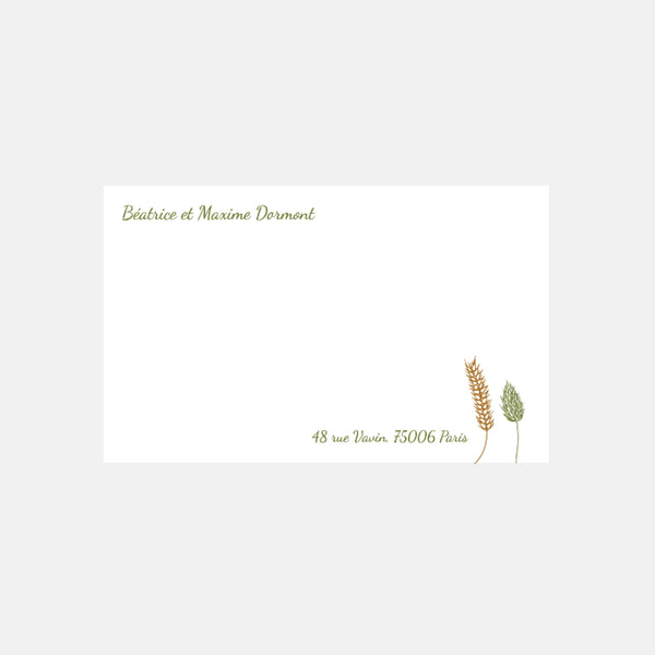 Petite carte de correspondance Fleurs Séchées