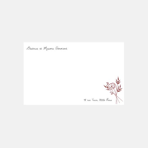 Small poppy correspondence card