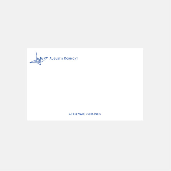 Petite carte de correspondance Origami