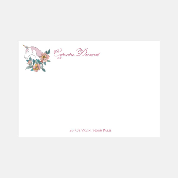 Carte de correspondance Licorne