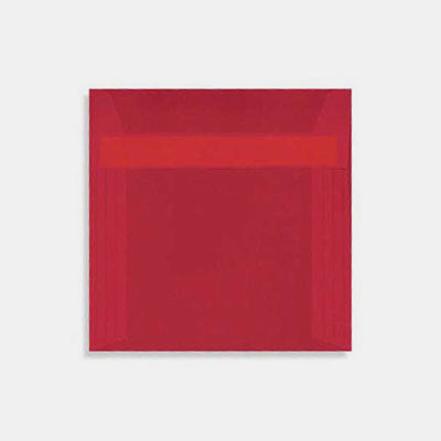 Umschlag 160x160 mm, rotes Transparentpapier