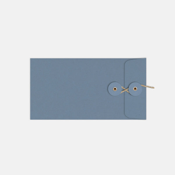 Long Japanese kraft denim blue zipper pouch