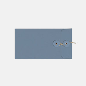 Pochette longue fermeture japonaise kraft bleu jean