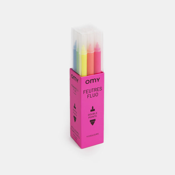 Box of 9 fluorescent markers