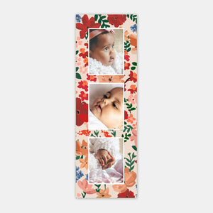 Birth announcement bookmark my first flowers