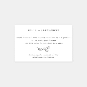 Carton invitation de mariage esquisse nature