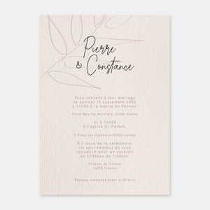 Hochzeitseinladungsskizze Laub