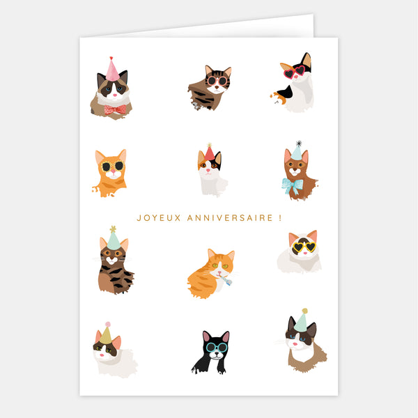 Grande carte anniversaire - les Chats