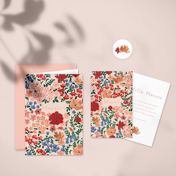 Faire-part de naissance mes premières fleurs