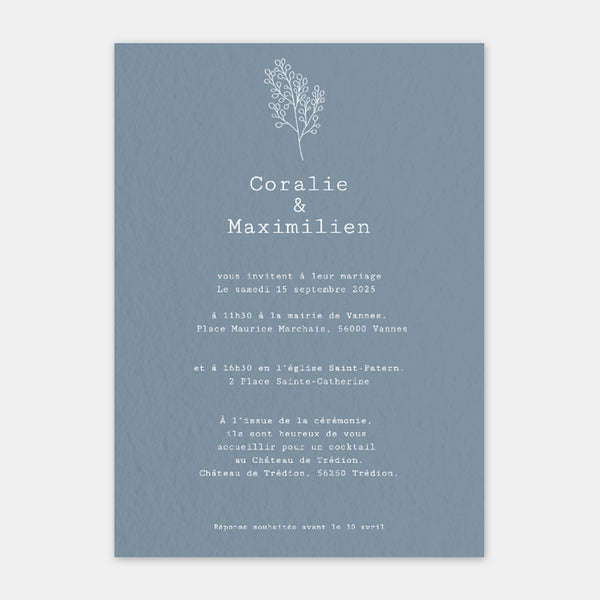 Faire-part de mariage Brindille kraft