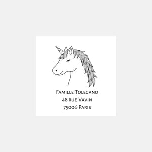 Tampon personnalisé licorne