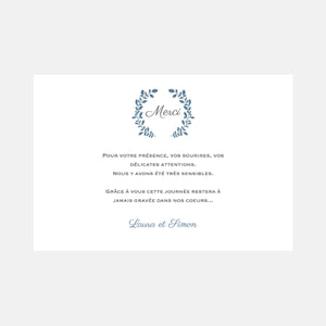 Classic laurel wedding thank you card