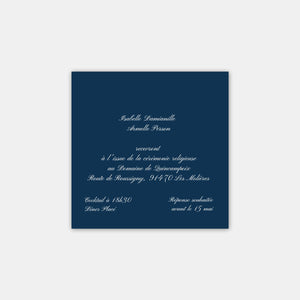 Wedding invitation card Classic white print