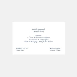 Classic wedding invitation card First names
